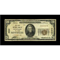 Harrah, OK - $20 1929 Ty. 1 The First NB Ch. # 9980This