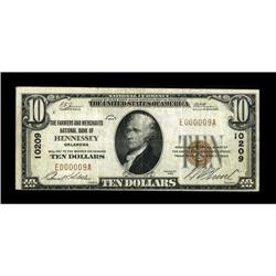 Hennessey, OK - $10 1929 Ty. 1 The Farmers & Merchants