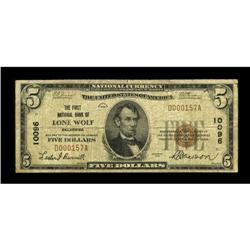 Lone Wolf, OK - $5 1929 Ty. 1 The First NB Ch. # 10096T