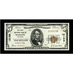 Marlow, OK - $5 1929 Ty. 1 The First NB Ch. # 12129A ni