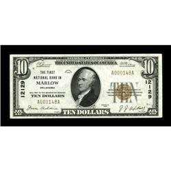 Marlow, OK - $10 1929 Ty. 1 The First NB Ch. # 12129A s