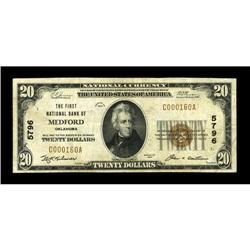 Medford, OK - $20 1929 Ty. 1 The First NB Ch. # 5796An