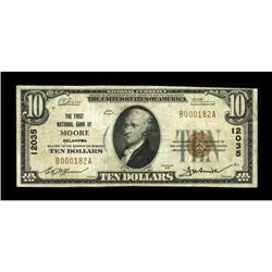 Moore, OK - $10 1929 Ty. 1 The First NB Ch. # 12035This
