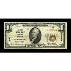 Noble, OK - $10 1929 Ty. 1 The First NB Ch. # 9937Altho
