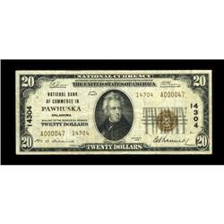 Pawhuska, OK - $20 1929 Ty. 2 NB of Commerce Ch. # 1430