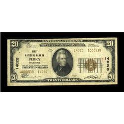 Perry, OK - $20 1929 Ty. 2 First NB Ch. # 14020A more t