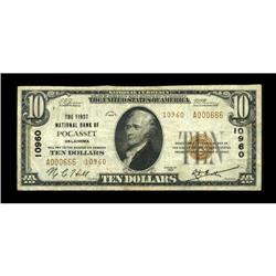 Pocasset, OK - $10 1929 Ty. 2 The First NB Ch. # 10960A