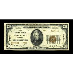 Ponca City, OK - $20 1929 Ty. 2 First NB Ch. # 9801An a