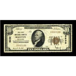 Ralston, OK - $10 1929 Ty. 1 The First NB Ch. # 6232Thi