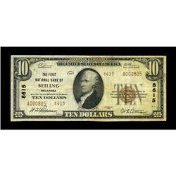 Seiling, OK - $10 1929 Ty. 2 The First NB Ch. # 8615Lar