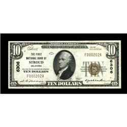 Stroud, OK - $10 1929 Ty. 1 The First NB Ch. # 6306A mo