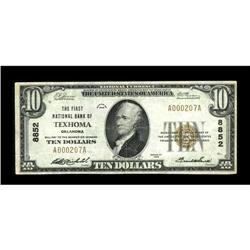 Texhoma, OK - $10 1929 Ty. 1 The First NB Ch. # 8852Thi