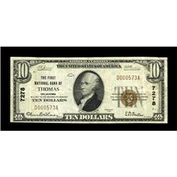 Thomas, OK - $10 1929 Ty. 1 The First NB Ch. # 7278Whil