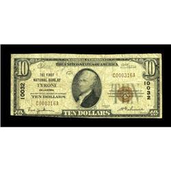 Tyrone, OK - $10 1929 Ty. 1 The First NB Ch. # 10032A t