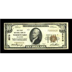 Woodward, OK - $10 1929 Ty. 1 The First NB Ch. # 5575Al
