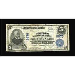 Mifflin, PA - $5 1902 Plain Back Fr. 601 The Peoples NB