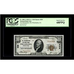 Philadelphia, PA - $10 1929 Ty. 1 The Philadelphia NB C