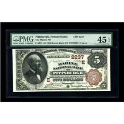 Pittsburgh, PA - $5 1882 Brown Back Fr. 474 The Marine