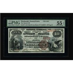 Pittsburgh, PA - $10 1882 Brown Back Fr. 487 The Marine