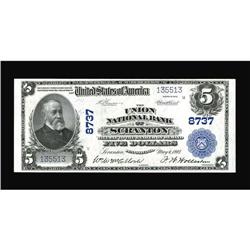 Scranton, PA - $5 1902 Plain Back Fr. 601 The Union NB