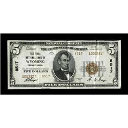 Wyoming, PA - $5 1929 Ty. 2 The First NB Ch. # 8517This