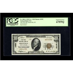 Greenville, SC - $10 1929 Ty. 1 The First NB Ch. # 1935