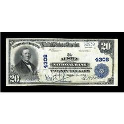 Austin, TX - $20 1902 Plain Back Fr. 653 The Austin NB
