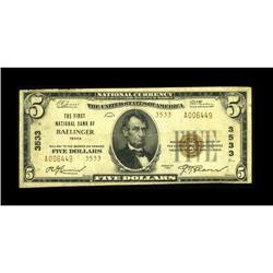 Ballinger, TX - $5 1929 Ty. 2 The First NB Ch. # 3533A