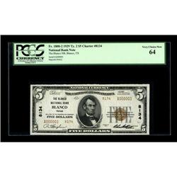 Blanco, TX - $5 1929 Ty. 2 The Blanco NB Ch. # 8134An a