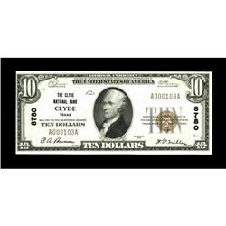 Clyde, TX - $10 1929 Ty. 1 The Clyde NB Ch. # 8780A nic