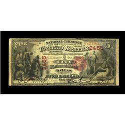 Dallas, TX - $5 1875 Fr. 404 The City NB Ch. # 2455This