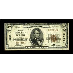 Del Rio, TX - $5 1929 Ty. 1 The First NB Ch. # 5294A co