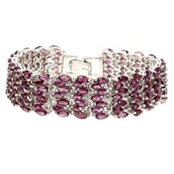 Natural Unheated Rhodolite Garnet 200 Cts Bracelet