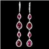 Image 1 : Natural Pigeon Blood Red Ruby Earrings