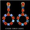 Image 1 : Unheated White Opal & Italian Coral Earrings
