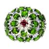Image 1 : Natural Chrome Diopside, Tanzanite & Rhodolite Ring