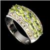 Image 2 : Natural  Peridot & Sapphire Ring