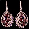 Image 1 : NATURAL AAA RHODOLITE GARNET & AMETHYST Earring