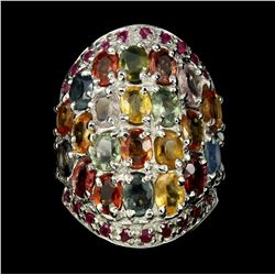 Natural  Fancy Sapphire & Ruby 76.74 Cts Ring