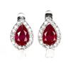 Image 1 : Genuine Pear Red Ruby Earrings
