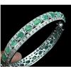 Image 1 : Natural Unheated Emerald &  Sapphire Bangle