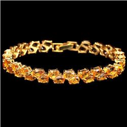 NATURAL ORANGISH YELLOW CITRINE PEAR Bracelet