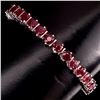 Image 1 : Genuine Round Cut 5mm Top Blood Red Ruby Bracelet