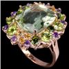 Image 1 : Natural AMETHYST CITRINE PERIDOT CHROME DIOPSIDE Ring