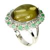 Image 2 : Natural Lemon Quartz & Emerald 48.59 Ct Ring