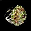 Image 3 : Natural Rhodolite Garnet Peridot Sapphire Ring