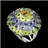 Image 2 : Natural Citrine Peridot Tanzanite Ring