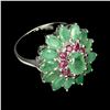 Image 3 : Natural Columbian  Emerald & Ruby Ring