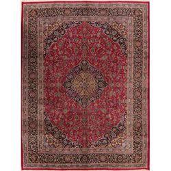 13 X 10 hand knotted wool medallion area rug early 19th/c