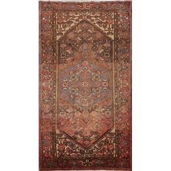 7 X 4 hand knotted wool geometric area rug mid 19th/c